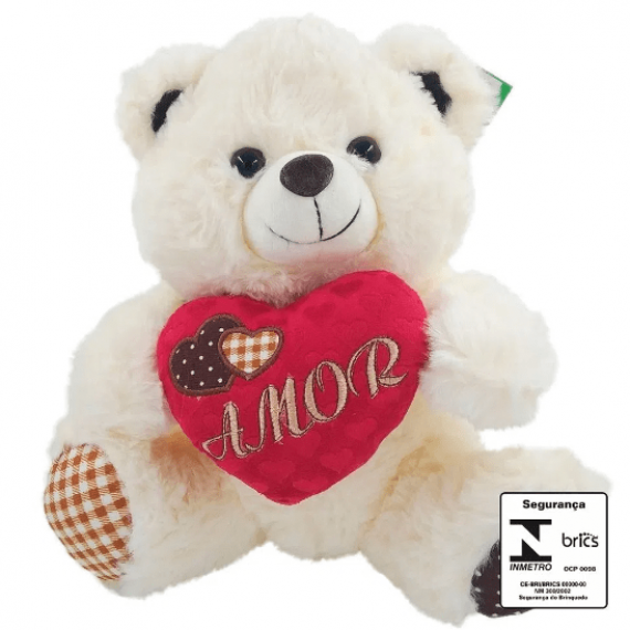 URSO BEGE- AMOR - 33 CM