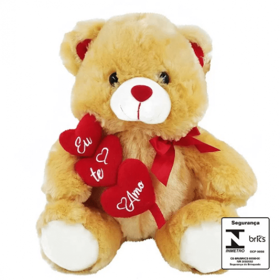 URSO CARAMELO- EU TE AMO VARETA - 30 CM